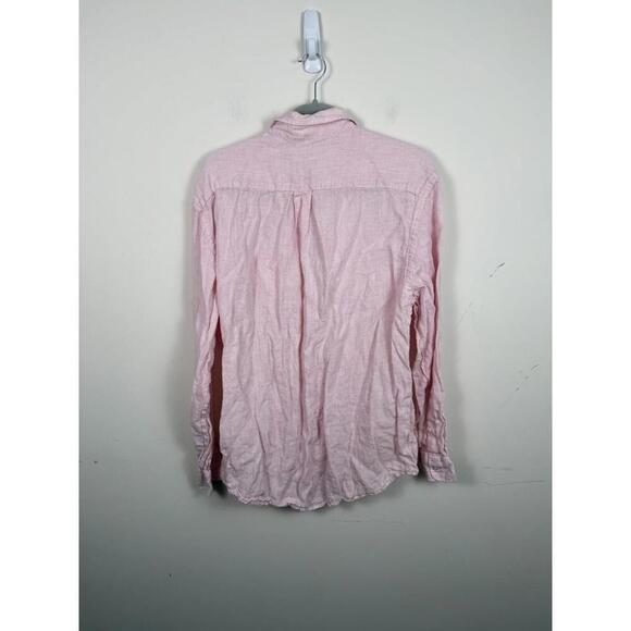 Vineyard Vines Men’s Size 100% Linen Shirt Pink Long Sleeve Large - Picture 3 of 6